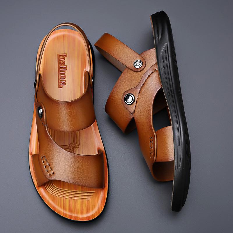 Sandales d'Extérieur en Cuir pour Homme - Zembla Confort Orthopédique