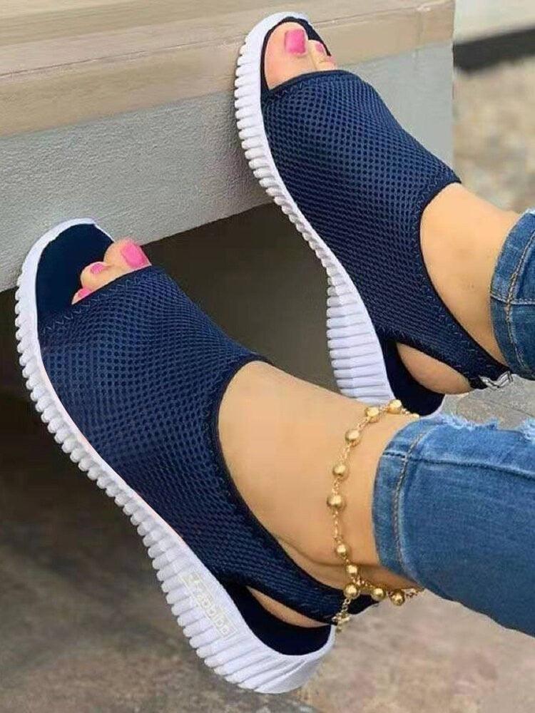 Sandales à plateforme de poisson en maille pour femmes - Fishy Confort Orthopédique