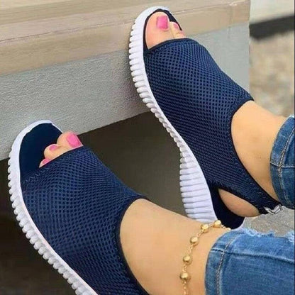 Sandales à plateforme de poisson en maille pour femmes - Fishy Confort Orthopédique