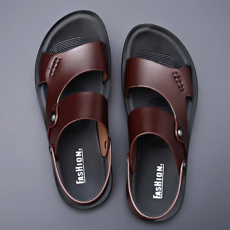 Sandales d'Extérieur en Cuir pour Homme - Zembla Confort Orthopédique
