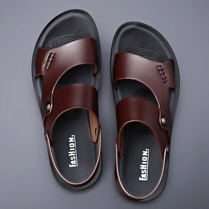Sandales d'Extérieur en Cuir pour Homme - Zembla Confort Orthopédique