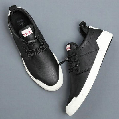 Chaussures décontractées en cuir à lacets pour hommes - Turbon Confort Orthopédique