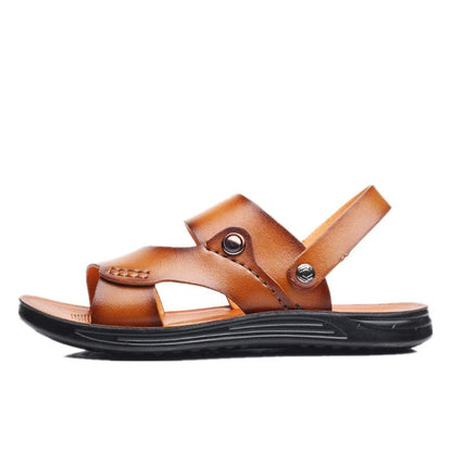 Sandales d'Extérieur en Cuir pour Homme - Zembla Confort Orthopédique