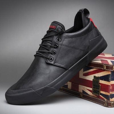Chaussures décontractées en cuir à lacets pour hommes - Turbon Confort Orthopédique