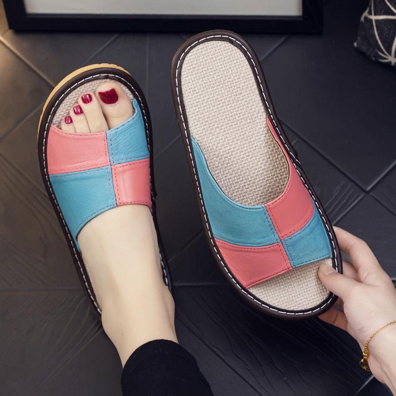 Sandales léger en cuir de mouton pour Femmes - Pirky Confort Orthopédique
