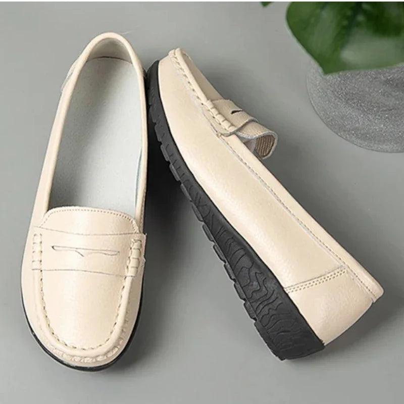 MYRIAM - Mocassins en cuir à semelles compensées Confort Orthopédique