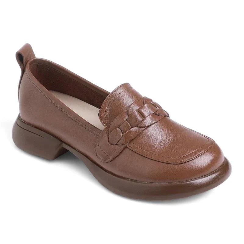 NOÉMIE - Mocassins en cuir à talons Confort Orthopédique