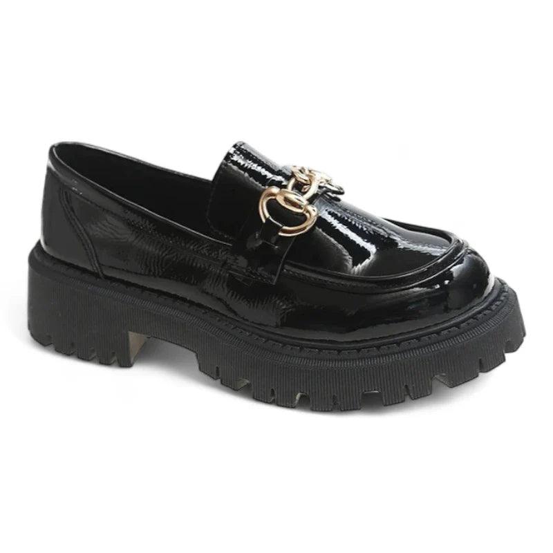 ROXANNE - Mocassins noirs à mors Confort Orthopédique