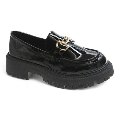 ROXANNE - Mocassins noirs à mors Confort Orthopédique