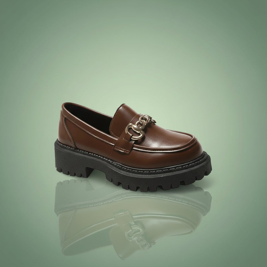 ROXANNE - Mocassins compensés en cuir à mors Confort Orthopédique