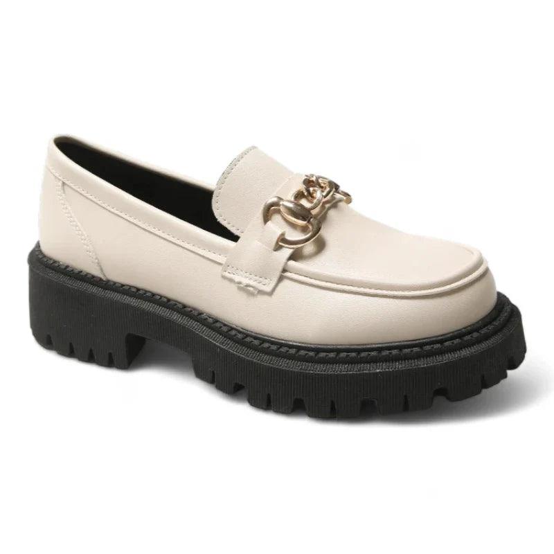 ROXANNE - Mocassins compensés en cuir à mors Confort Orthopédique