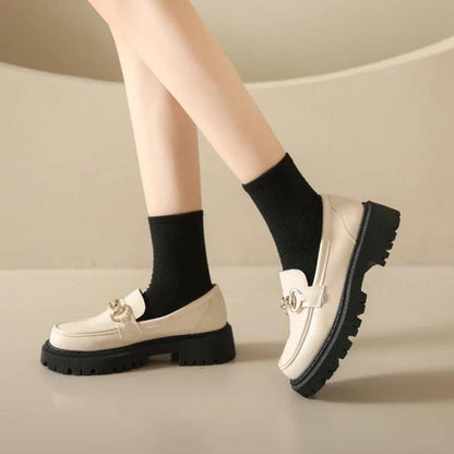 ROXANNE - Mocassins compensés en cuir à mors Confort Orthopédique