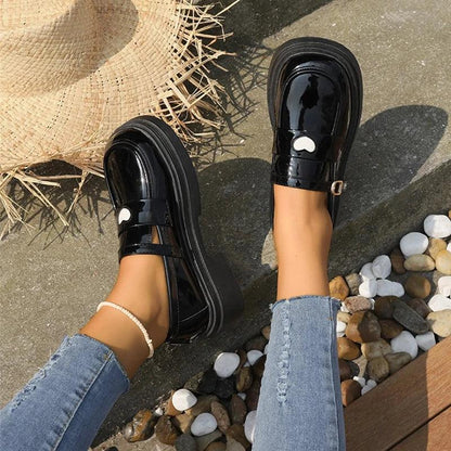 ROMY - Mocassins vernis à boucle Confort Orthopédique