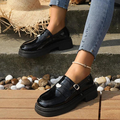 ROMY - Mocassins vernis à boucle Confort Orthopédique