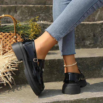 ROMY - Mocassins vernis à boucle Confort Orthopédique