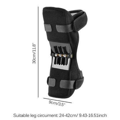 Attelle articulée du genou – vue latérale montrant le design ergonomique et les matériaux en néoprène, avec système de réglage visible.
