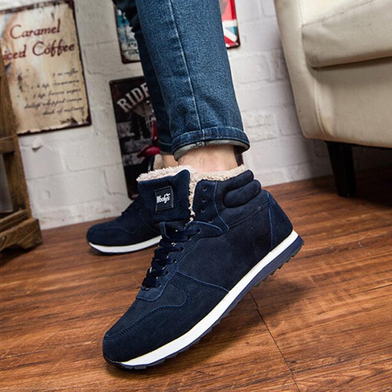 Chaussures  de sport en fourrure noir, bleu pour hommes et femmes - Zapatillas Confort Orthopédique