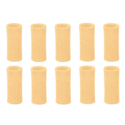 Attelle au doigt beige – ensemble de dix attelles en mesh, de forme cylindrique, offrant un soutien discret et léger pour les doigts.