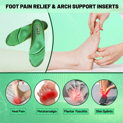 Collection Mode - Semelles orthopédiques vertes avec soutien plantaire, montrant leur texture souple et leur forme ergonomique adaptée au pied.