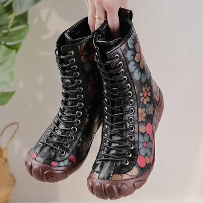 Bottes vintage Style Hippie Florale Confort Orthopédique