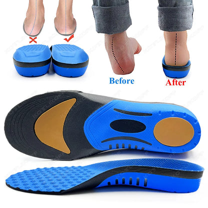 Collection Mode - Semelles orthopédiques confort pour pieds plats - Semelles bleues avec support de voûte plantaire et texture antidérapante