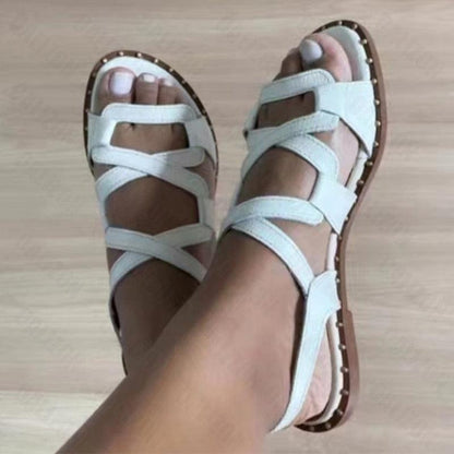 Sandales de gladiateur en cuir PU pour femmes - Amex Confort Orthopédique