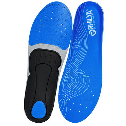 Collection Mode - Semelles orthopédiques pour soutien plantaire - Semelles bleu et noir avec perforations pour ventilation