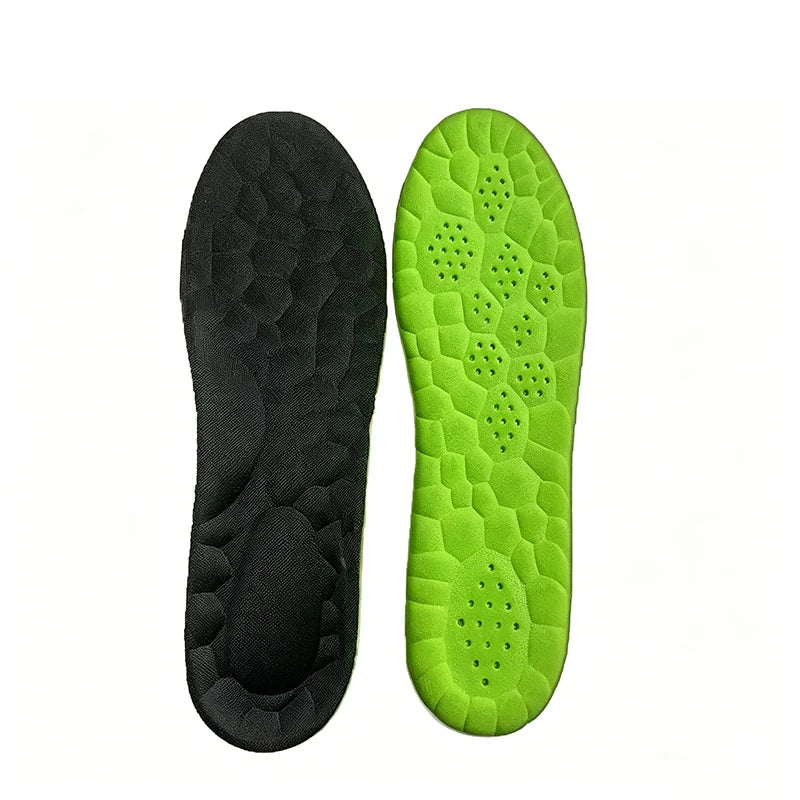Collection Mode - Semelles orthopédiques respirantes avec absorption des - semelles noires et vertes avec texture alvéolée et perforations