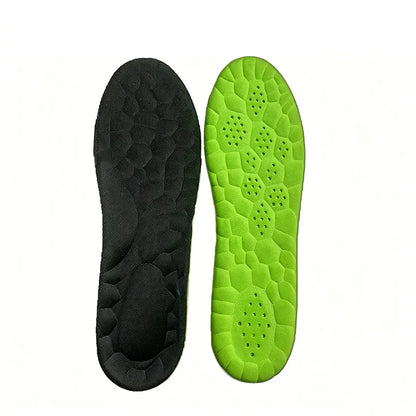 Collection Mode - Semelles orthopédiques respirantes avec absorption des - semelles noires et vertes avec texture alvéolée et perforations