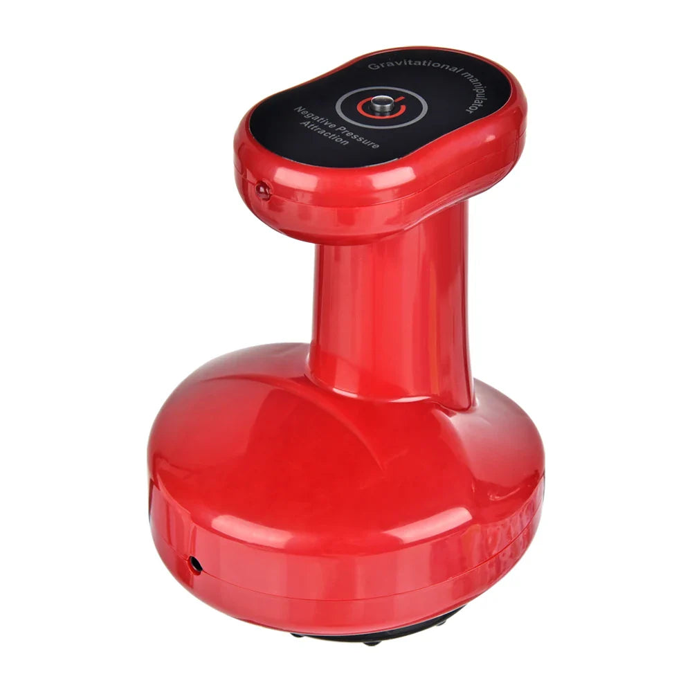 Appareil de massage à ventouse rouge – design ergonomique avec bouton de contrôle en haut