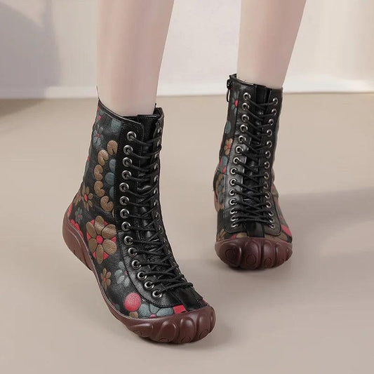 Bottes vintage Style Hippie Florale Confort Orthopédique
