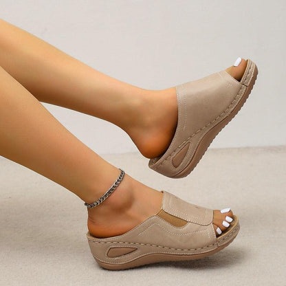 Sandales compensées pour la marche à la plage pour Femmes - Saphir Confort Orthopédique