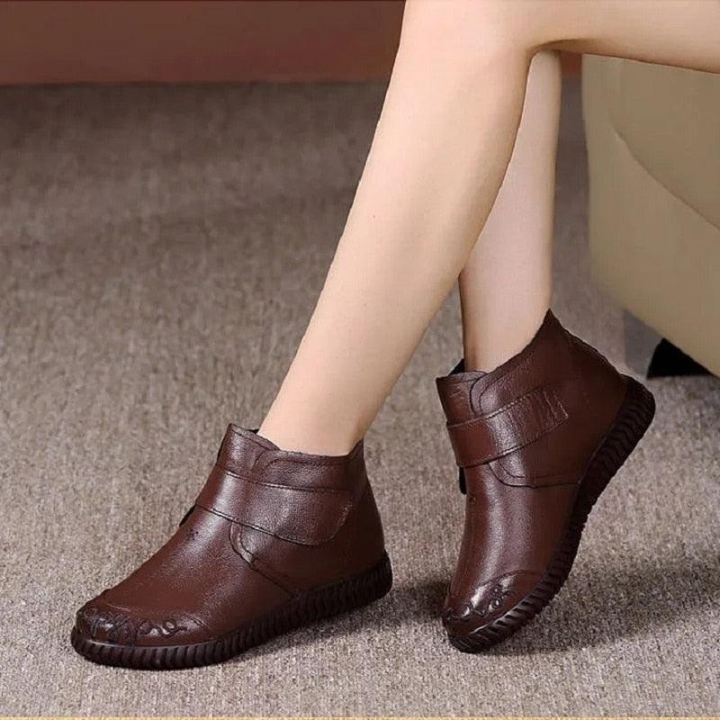 Chaussures Orthopédique de rinçage en cuir pour femmes Confort Orthopédique