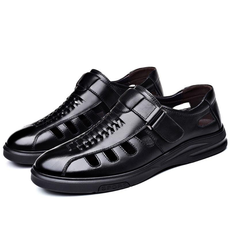 Sandales en cuir décontractées pour Hommes - Questy Confort Orthopédique