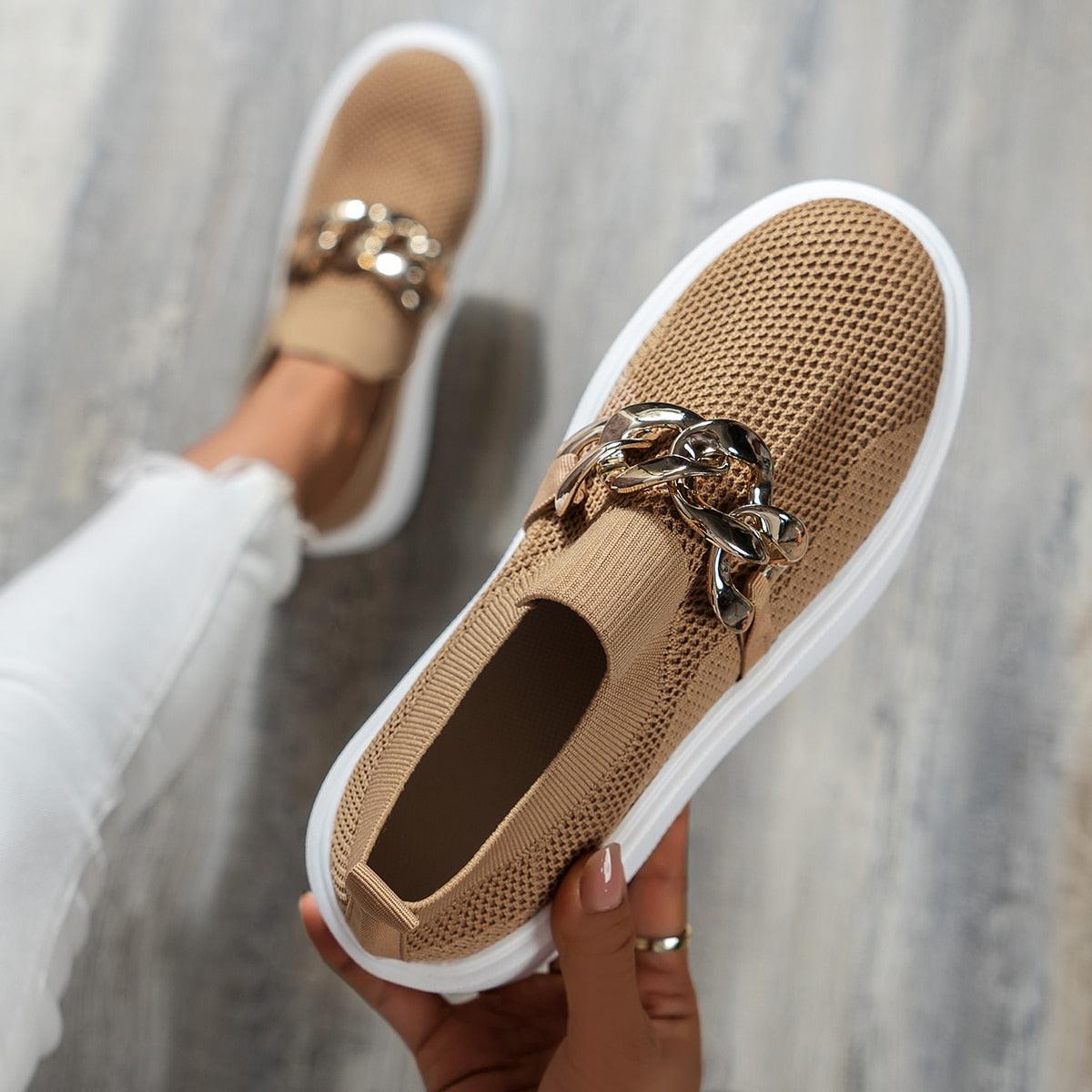 Chaussures orthopédiques de sport à plateforme en métal pour femmes - Metto Confort Orthopédique