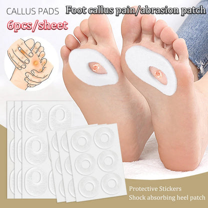 6 autocollants/feuille pour les callosités des pieds, patchs anti verrue