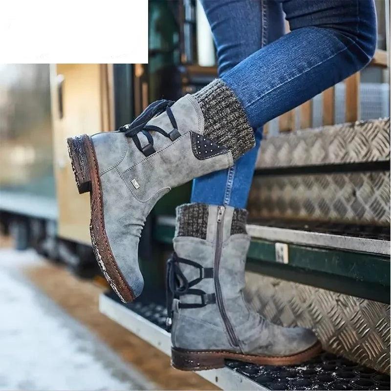 Bottes femmes de neige en daim Sckilly Confort Orthopédique