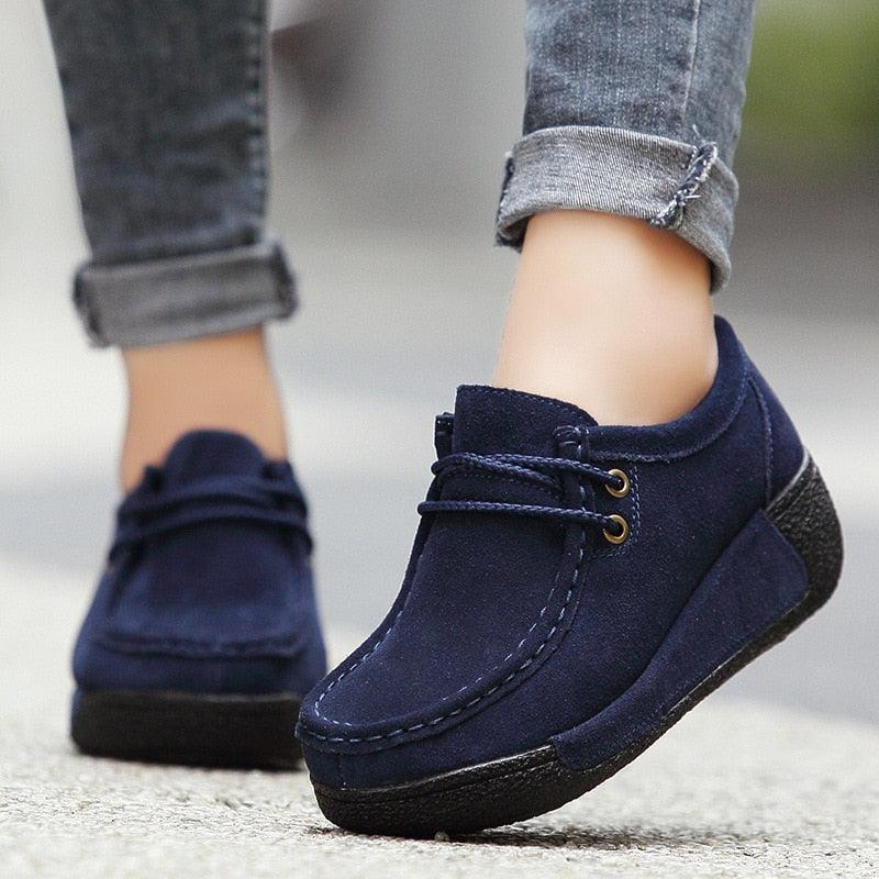 Chaussures orthopédiques à plate-forme de couture pour femmes - Coussy Confort Orthopédique