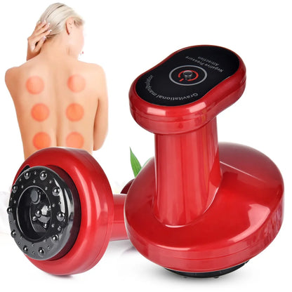 Appareil de massage à ventouse rouge – vue générale mettant en avant son design ergonomique et sa couleur éclatante