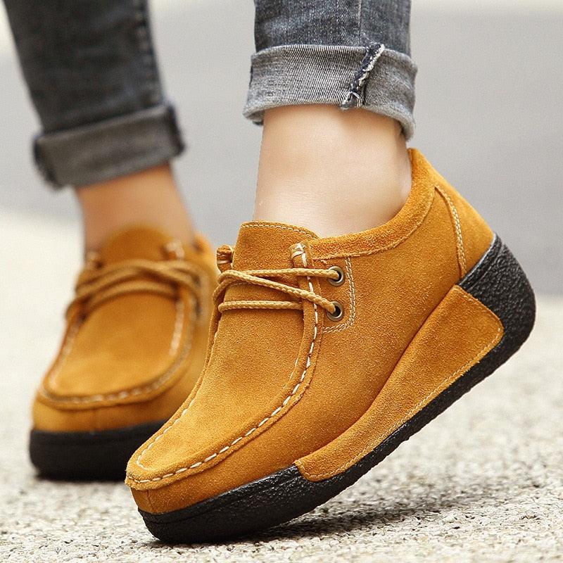 Chaussures orthopédiques à plate-forme de couture pour femmes - Coussy Confort Orthopédique