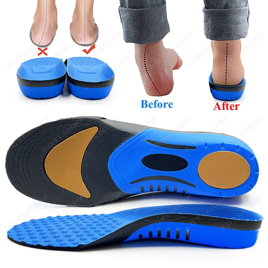 Collection Mode - Semelles orthopédiques confort pour pieds plats - vue du dessous montrant la texture en Mesh et la couleur bleue.