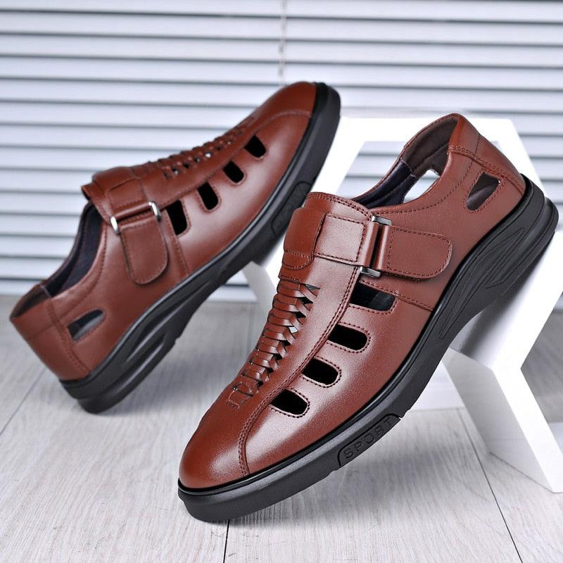 Sandales en cuir décontractées pour Hommes - Questy Confort Orthopédique