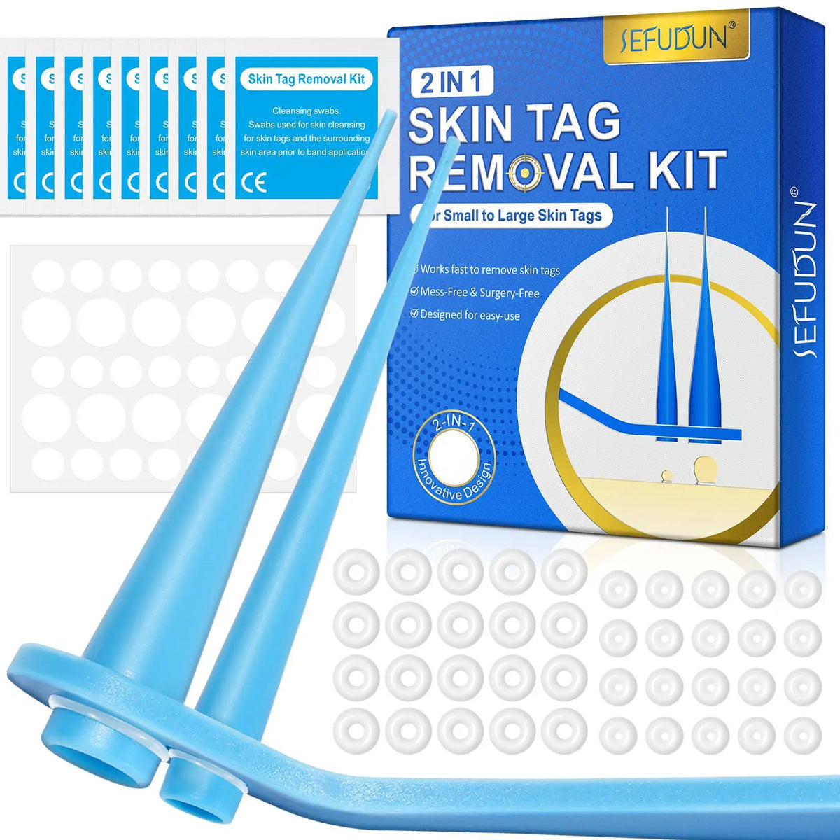Kit 2-en-1 pour l'élimination des verrues et des excroissances cutanées sans douleur