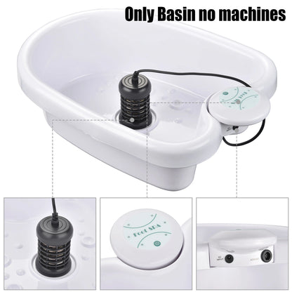 Bain de pied - Spa relaxant avec vibrations et ionisation – vue rapprochée du panneau de contrôle avec boutons et câble d'alimentation