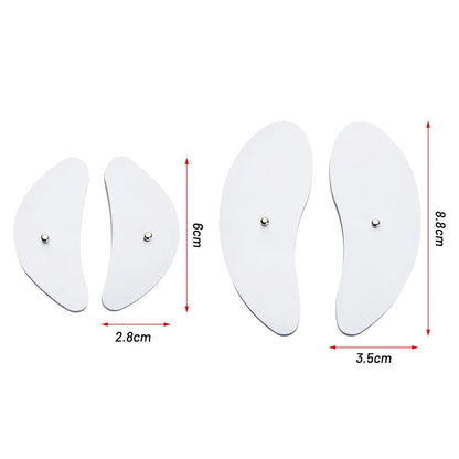 Appareil de massage facial anti-déformable – vue des accessoires en silicone avec dimensions indiquées