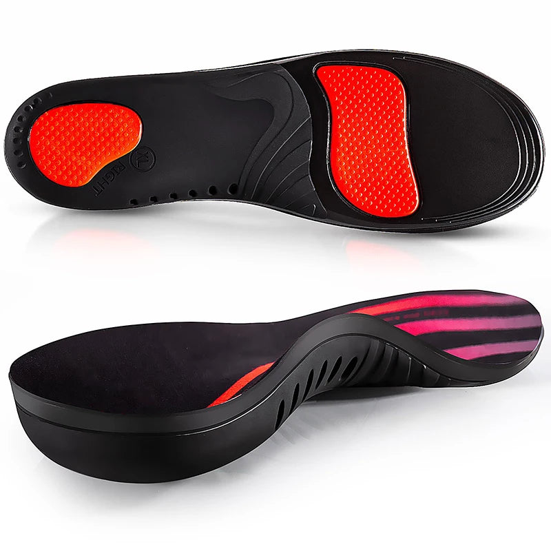 Collection Mode - Semelles orthopédiques respirantes avec absorption des - semelles noires avec inserts rouges et design ergonomique