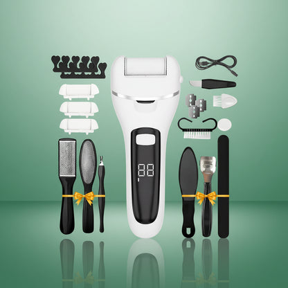 Râpe à pied électrique - Kit rechargeable pour soins des pieds - Blanc