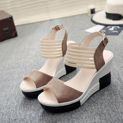 Sandales compensées à talons hauts pour femmes - Priz Confort Orthopédique