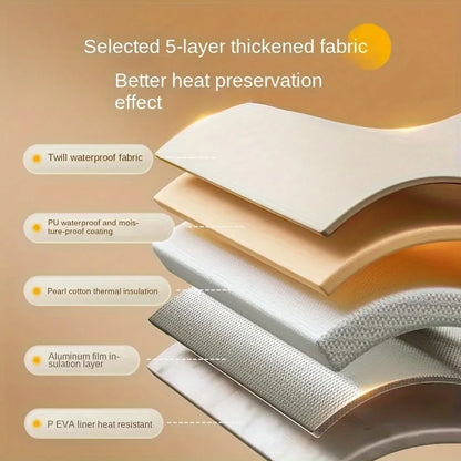 Bain de pied - Baignoire pliante avec préservation de chaleur – détail des couches de tissu épais et isolants en différentes teintes