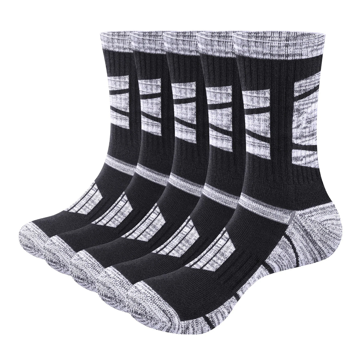 Chaussette chaussure de sécurité - Chaussettes de randonnée en coton - 5 Paires Noir / L( 37-41 EU)